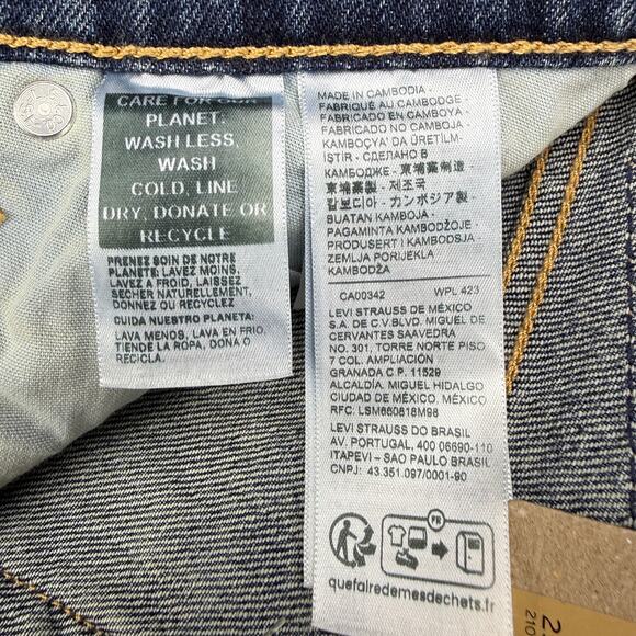 NWT LEVI'S 501 Curvy Straight Leg Jean Size 25 Medium Indigo Studded Design - Picture 7 of 10